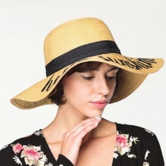 Black Do Not Disturb Sun Hat - Picture 2 of 2